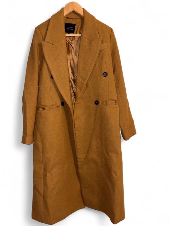 Avec Les Filles Jackets & Blazers - Avec Les Filles Double-Breasted Pea Coat in Camel